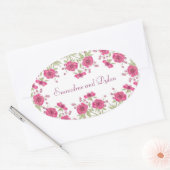 Helle Rosa Rosenhochzeit Ovaler Aufkleber (Umschlag)