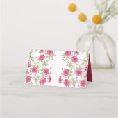 Helle Rosa Rosenhochzeit Platzkarte (Rückseite)