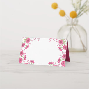 Helle Rosa Rosenhochzeit Platzkarte