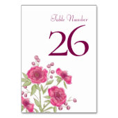 Helle Rosa Rosenhochzeit Tischnummer (Rückseite)