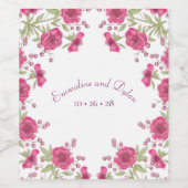 Helle Rosa Rosenhochzeit Weinetikett (Einzelnes Label)