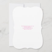 Helle rosa Spitzen Elegante Hochzeit Einladung (Rückseite)