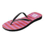 Helle Rosa-Töne Gestreift Monogrammiert Badesandalen (Schrägansicht)