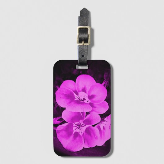 Helle rosa tropische Blumen Gepäckanhänger (Vorderseite Vertikal)