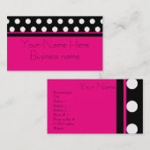 Helle rosa Tupfen-Visitenkarte Visitenkarte (Vorne/Hinten)