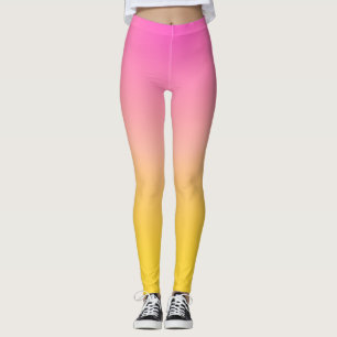 Helle rosa und gelbe Ombre Steigungs-Leggings Leggings