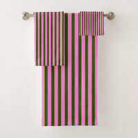 Helle rosa und grüne Retro-Streifen Modern