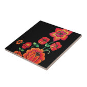 Helle rosa und orange Blumen Fliese (Seite)