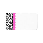 Helle rosa und schwarze Damasketdots Adressenmarki Adressaufkleber (Vorne)