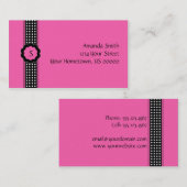 Helle rosa und schwarze Tupfen-Visitenkarte Visitenkarte (Vorne/Hinten)