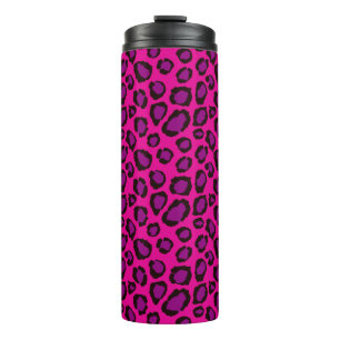 Helle rosa und violette Leoparden-Druck-Muster Thermosbecher