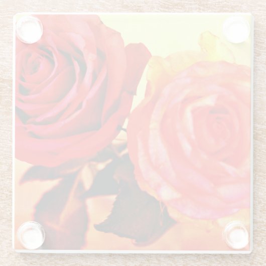 Helle Rose Glasuntersetzer (Rückseite)