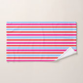 Helle rot-blaue Candy-Streifen Badhandtuch Set (Handtuch)