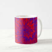 Helle Rot-Blauer-Spiral-Gefärbte Krawatte Kaffeetasse (VorderseiteRechts)