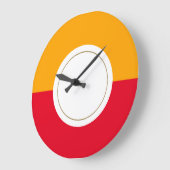 Helle Rot Golden Yellow Mid Century Modern Circle Große Wanduhr (Winkel)
