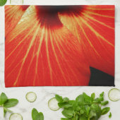 Helle Rot-Orange-Hibiskus-Blume Handtuch (Gefaltet)