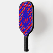 Helle Rot und Blue Digital Art Diamant Trellis Pickleball Schläger (Links)