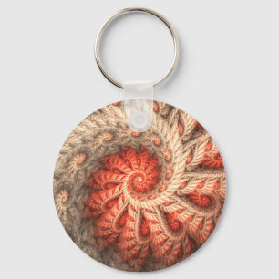 Helle rote abstrakte Spirale etc. Schlüsselanhänger