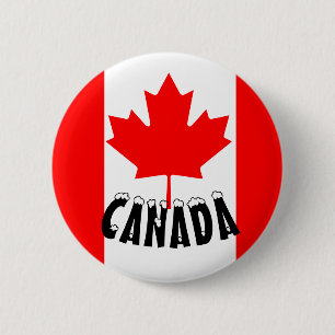 Helle rote Ahornblatt Kanada-Flagge Button