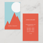 Helle rote Berge weich cyan-blau Visitenkarte (Vorne/Hinten)