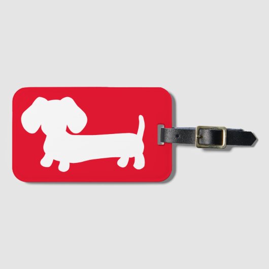 Helle rote Dackel - Gepäckmarke Gepäckanhänger (Vorderseite (Horizontal))