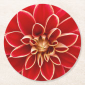 Helle rote Dahlienblume Runder Pappuntersetzer (Vorderseite)