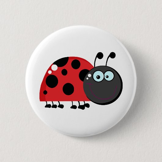 Helle rote Dame Bug Button (Vorderseite)