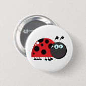 Helle rote Dame Bug Button (Vorne & Hinten)