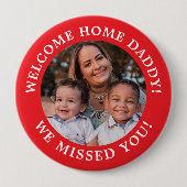 Helle rote einfache Nachrichten-Bogen-Text und Fot Button (Vorderseite)