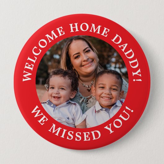 Helle rote einfache Nachrichten-Bogen-Text und Fot Button (Vorderseite)