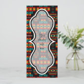 Helle rote, gelbe u. blaue Muster-Einladung Einladung (Stehend Vorderseite)