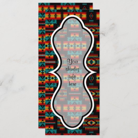 Helle rote, gelbe u. blaue Muster-Einladung Einladung (Vorne/Hinten)