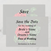 Helle rote Geranie Save The Date (Vorne/Hinten)