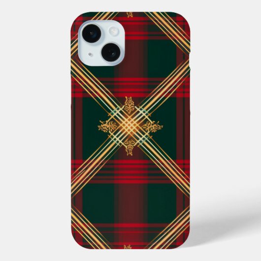 HELLE, ROTE GOLD-CHRISTMAS KARIERTES PATTER Case-Mate iPhone HÜLLE (Rückseite)