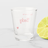 Helle rote Herz Team Braut Schnapsglas (Rückseite)