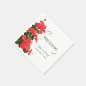 Helle Rote Hibiskus Blume Paper Napkin Serviette (Ecke)