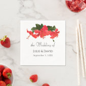 Helle Rote Hibiskus Blume Paper Napkin Serviette (Beispiel)