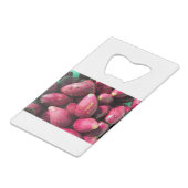 Helle rote Kaktusfeige-Kaktus-Frucht Geldbeutel Flaschenöffner (Rückseite Schrägansicht)