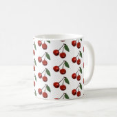 Helle rote Kirschen Kaffeetasse (VorderseiteRechts)