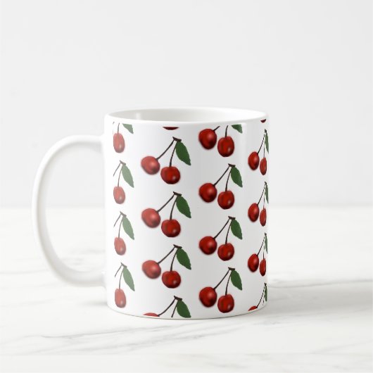 Helle rote Kirschen Kaffeetasse (Links)