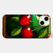 Helle rote Kirschen und grüne Blätter Case-Mate iPhone Hülle (Rückseite (Horizontal))