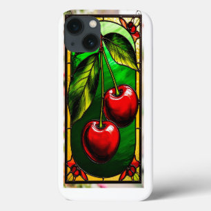 Helle rote Kirschen und grüne Blätter Case-Mate iPhone Hülle