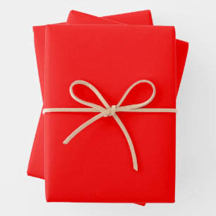 Helle, rote, klassische Vollfarben Geschenkpapier Set
