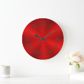 Helle rote Metallic Uhr mit römischen Zahlen (Zuhause)