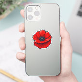 Helle Rote Mohnblume Blume Aufkleber (Telefon)