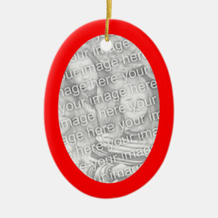 Helle rote Ovalform-Rahmen-Foto Keramikornament