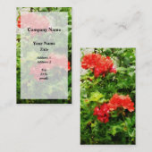 Helle rote Pelargonien Visitenkarte (Vorne/Hinten)