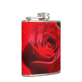 Helle Rote Rose Blume Schöne Blumenpracht Flachmann (Rechts)