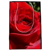 Helle Rote Rose Blume Schöne Blumenpracht Mittlere Geschenktüte (Vorderseite)