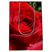 Helle Rote Rose Blume Schöne Blumenpracht Mittlere Geschenktüte (Rückseite)